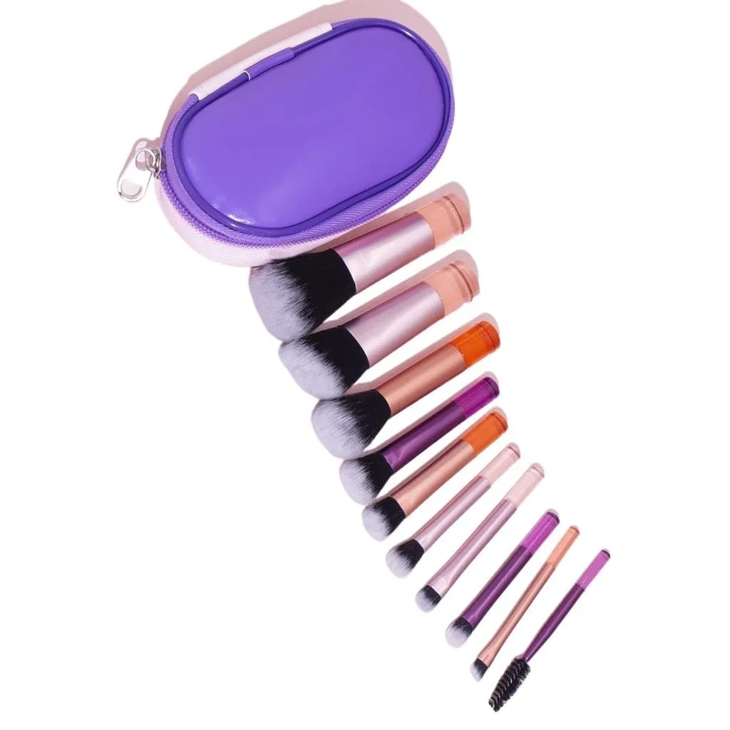 10 mini makeup brushes set with brush bag, full set of powder eye shadow brushes