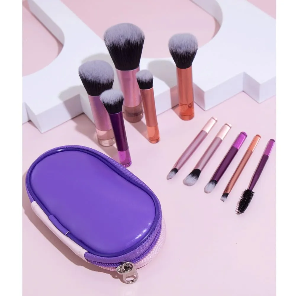 10 mini makeup brushes set with brush bag, full set of powder eye shadow brushes