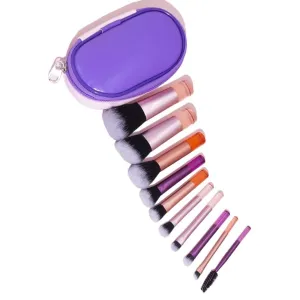 10 mini makeup brushes set with brush bag, full set of powder eye shadow brushes