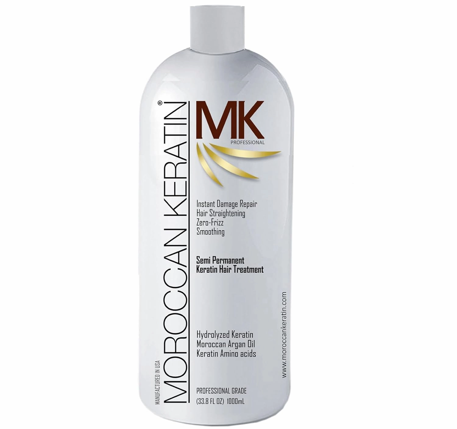 1000ml Brazilian Keratin Blowout Hair Treatment Complex GOLD SERIES With Argan Oil Proven and fast Formula Professional Results Keratina Fuerte