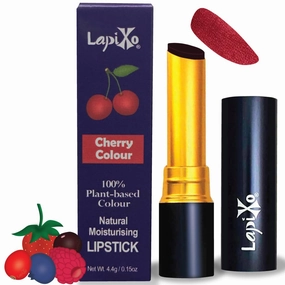 100% Plant-based Color Lipstick, Unique Formula, Natural   Moisturizing | Non-Toxic, All Food Ingredients, Antioxidant-rich, Natural Matte Vibrant Color, 4.4g/0.15oz (Cherry color)