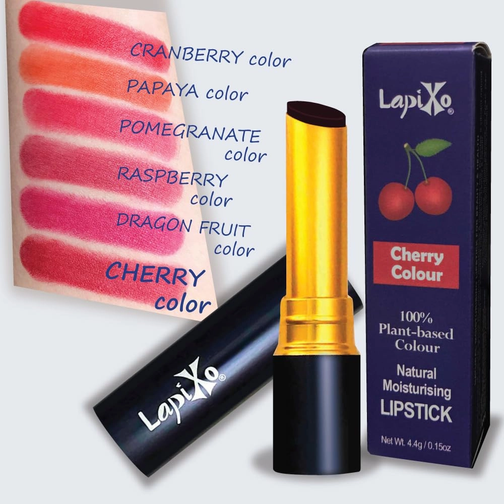 100% Plant-based Color Lipstick, Unique Formula, Natural   Moisturizing | Non-Toxic, All Food Ingredients, Antioxidant-rich, Natural Matte Vibrant Color, 4.4g/0.15oz (Cherry color)
