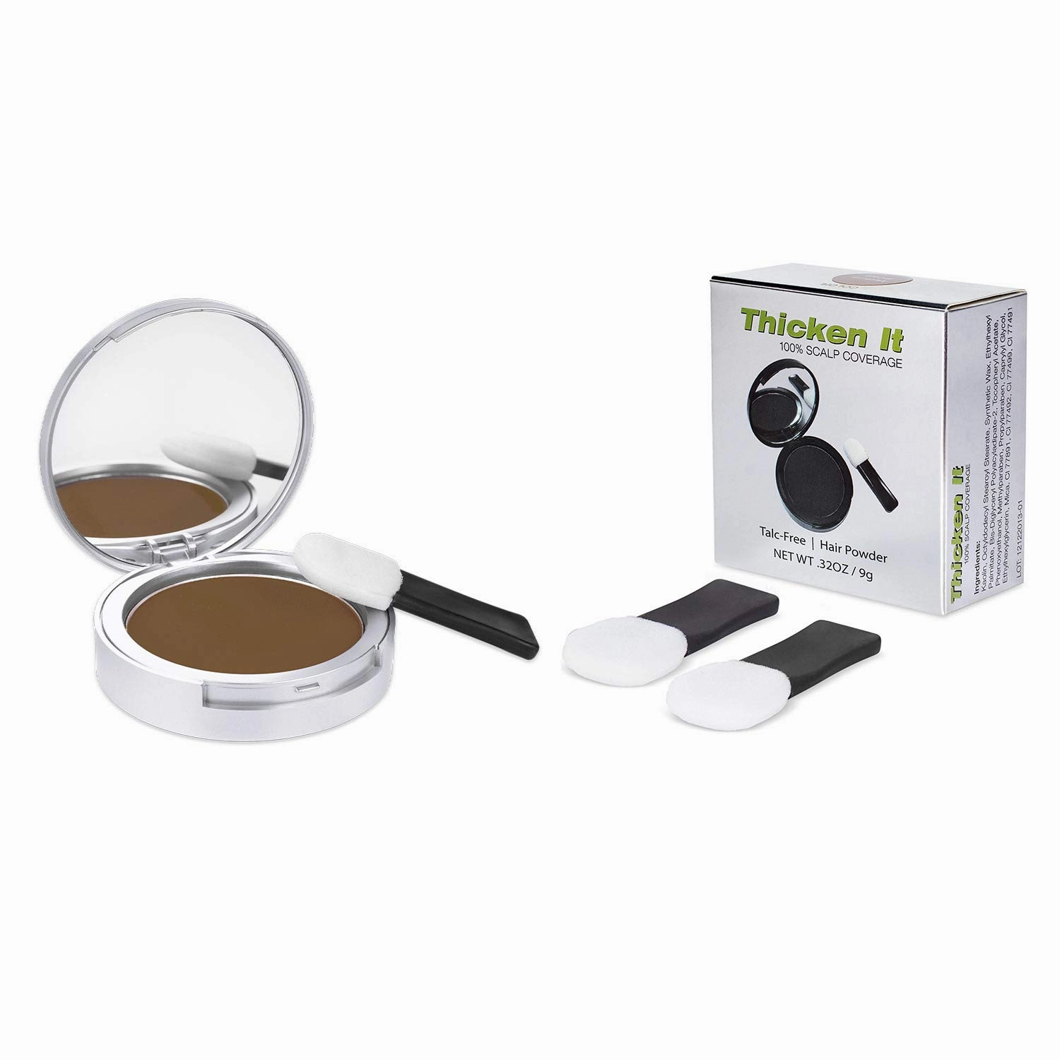 100% Scalp Coverage Hair Powder - LIGHT BROWN - Talc-Free .32 oz. Water Resistant Hair Loss Concealer for men and women. Naturally Thicker Than Hair Fibers & Spray Concealers