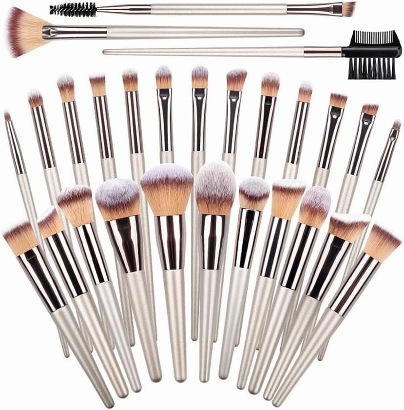 10/14/18/20 Champagne Gold Makeup Brush Set Foundation Make-up Brush Eye Shadow Brush Beauty Tool Set(14 Pieces)