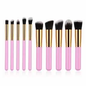 10-Piece Premium Makeup Brush Set Pink Gold