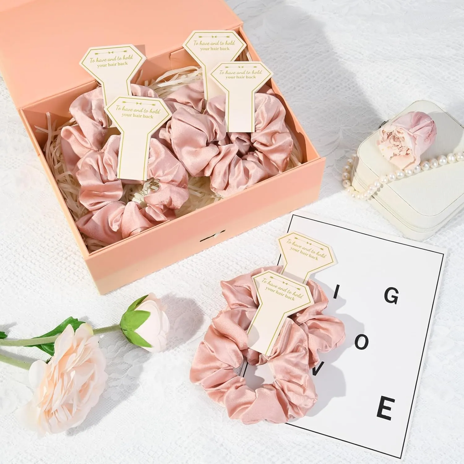 12 PCS Silk Satin Soft Hair Accessories - Bridesmaid & Wedding Favor - Bridal Shower Gifts for Women & Girls