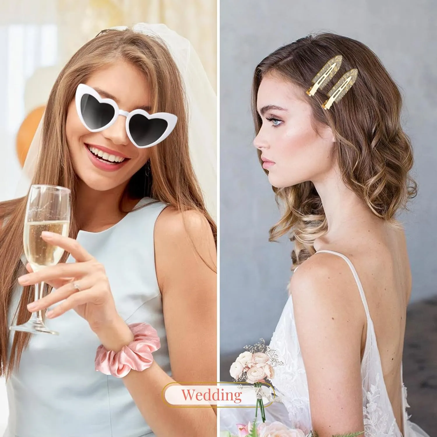 12 PCS Silk Satin Soft Hair Accessories - Bridesmaid & Wedding Favor - Bridal Shower Gifts for Women & Girls