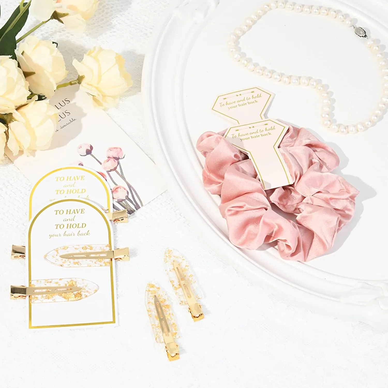 12 PCS Silk Satin Soft Hair Accessories - Bridesmaid & Wedding Favor - Bridal Shower Gifts for Women & Girls