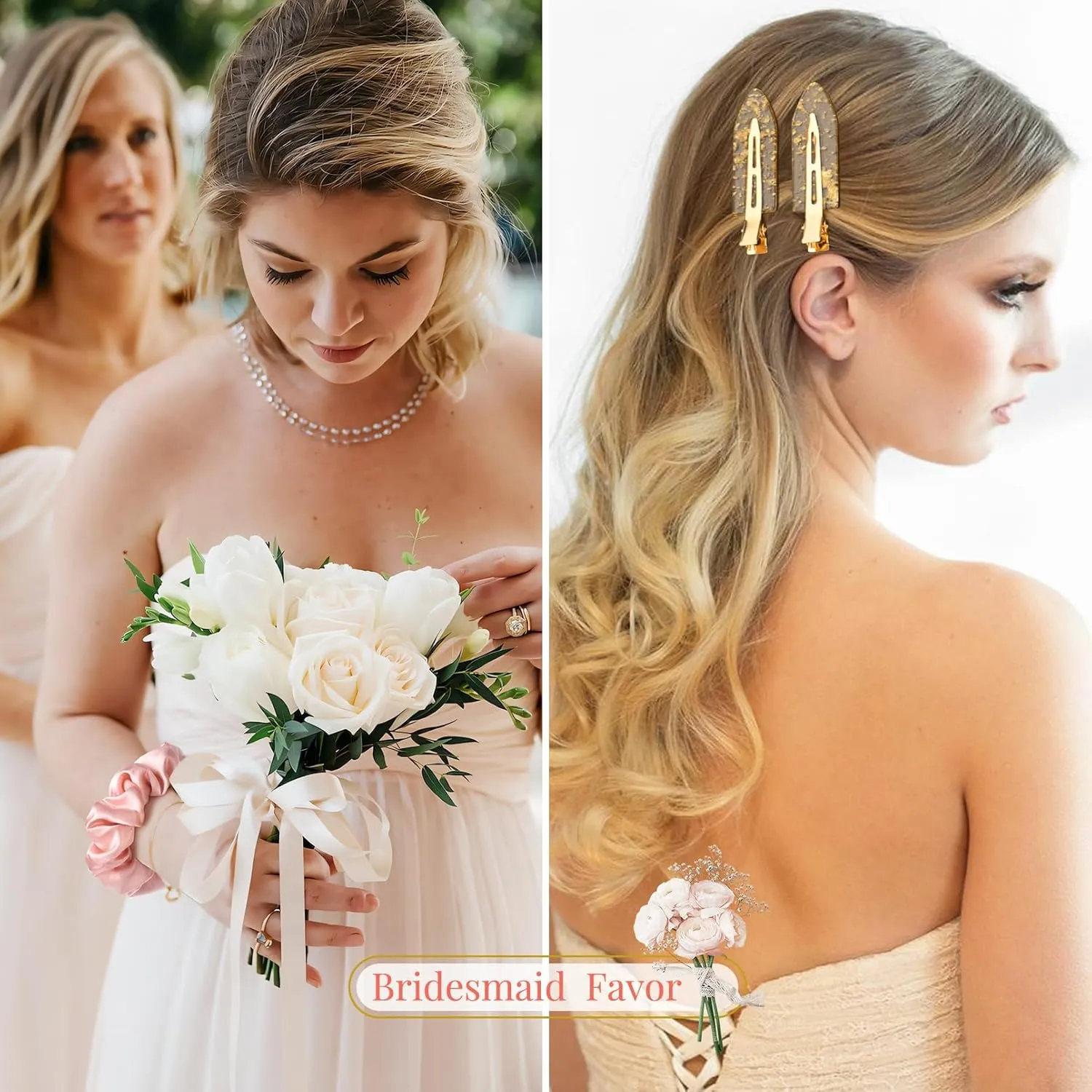 12 PCS Silk Satin Soft Hair Accessories - Bridesmaid & Wedding Favor - Bridal Shower Gifts for Women & Girls
