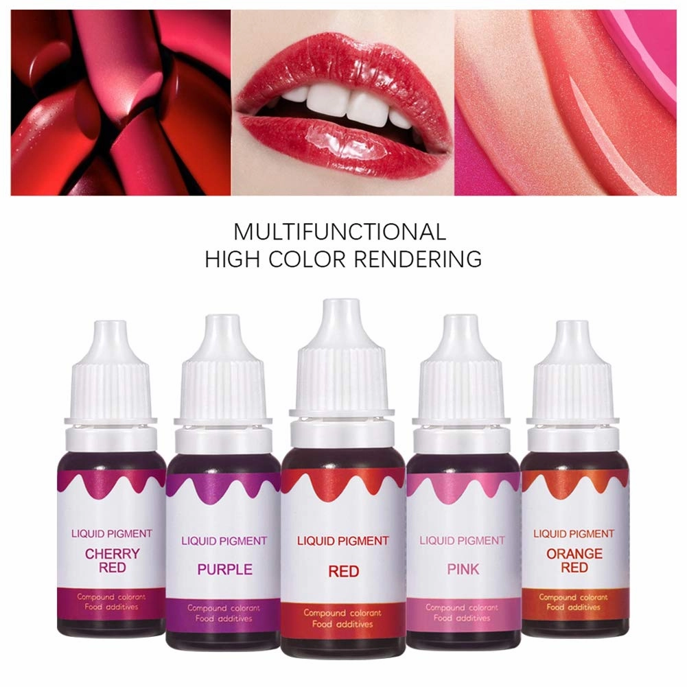 12 Colors Liquid Lip Gloss Pigment Set, Liquid Pigment for Making Lip Gloss, DIY Lip Gloss Pigment Cosmetic Dye, Edible Coloring Pure Plant Pigment for Lip Gloss Base