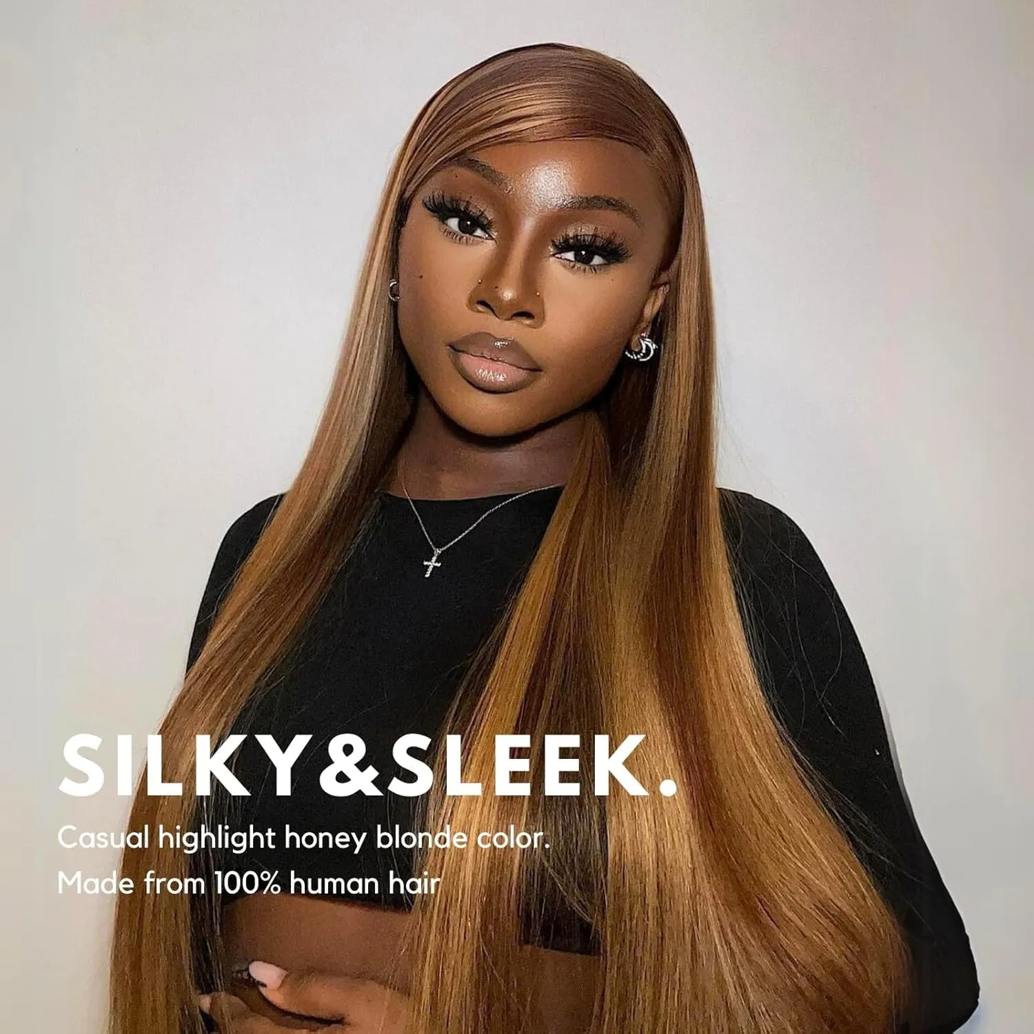 12A Double Drawn Honey Blonde Highlight Thick Raw Straight Human Hair Single Bundles 20 Inch, Ombre Brown Soft & Bouncy 100% Raw Human Hair Piano Colored P4/27 Quick Weave