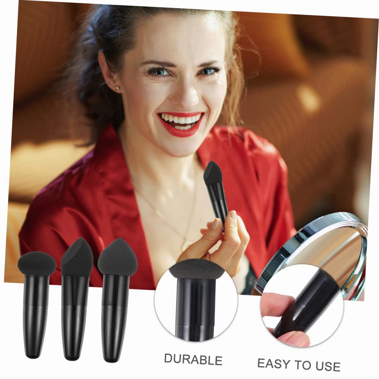 12pcs Makeup Sponge Pen Portable Beauty Blending Tools for Effortless Application High-density Makeup Cosmetics Accessories for Travel for Sharing Family Friends