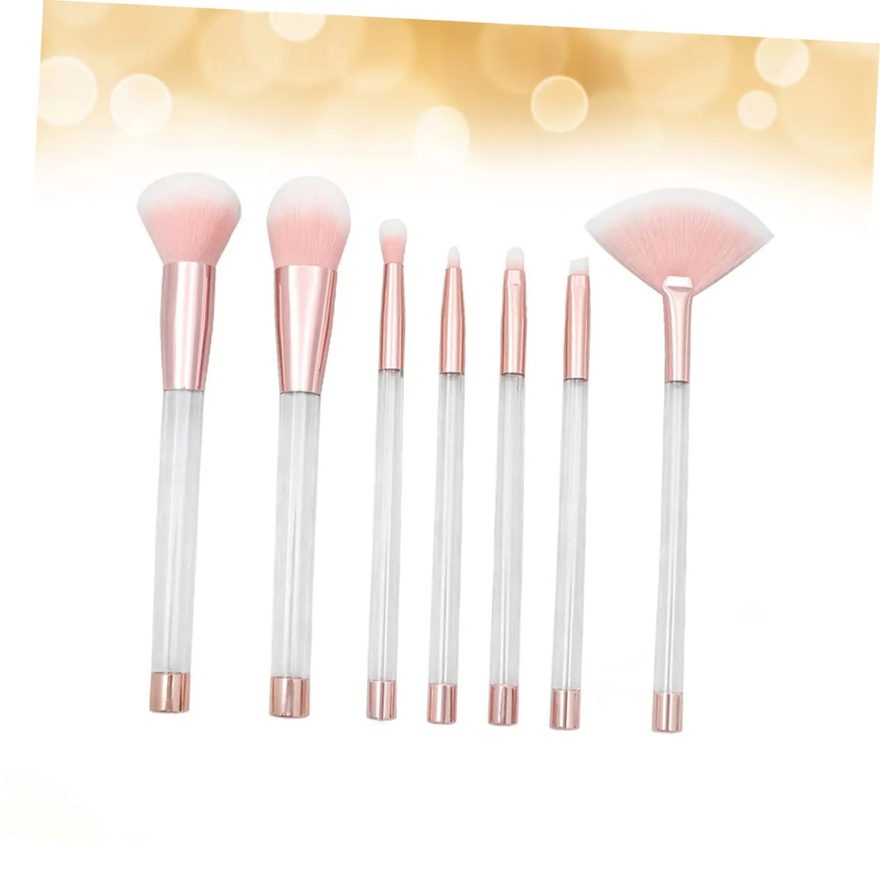 14 Pcs Makeup Brush Set and Sponges with Empty Handle Suits for Women Crystal Handle Pink Bottom White Hair for Diy