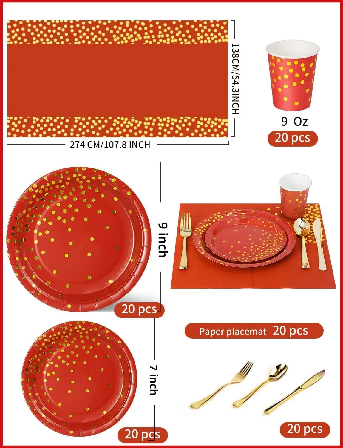 141 Pieces Burgundy Gold Party Supplies, Party Dinnerware Sets Include Paper Plates Napkins Cups Silverware, for Wedding Bridal Shower Engagement Birthday Parties Decoration -20 Serves