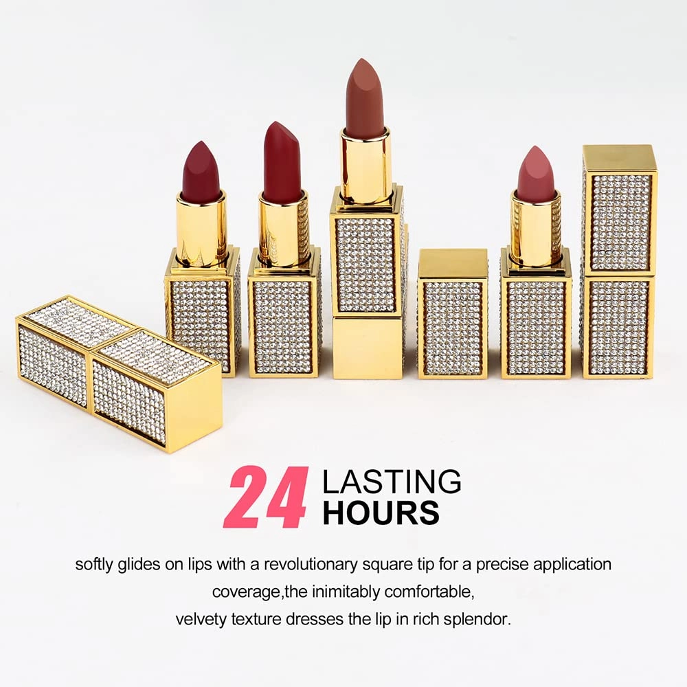 14 Colos Matte Waterproof LipStick Long Lasting Lip Makeup No Fade Pigmented Lip Stick Cosmeitc for Girls and Women Christmas Valentine's Day Gift (02#)