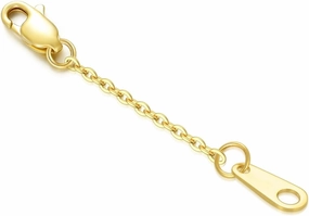 14k Gold Necklace & Bracelet Extender Chain, 1"/1.5"/2"/3"/4"/5" Durable Removable Gold Extension Chain