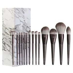 14Pc Makeup Brushes Set Cosmetic Foundation Powder Blush Eye Shadow Lip Make Up Brush Tool Kit with Holder