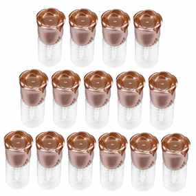 15pcs Rose Cover Lip Glaze Tube Lipstick Holder Lip Balm Lip Gloss Wand Tubes Clear Stand Lip Bottles Empty Lipstick Bottle Lip Gloss Tubes Lip Tint Cosmetic Container Plastic Red