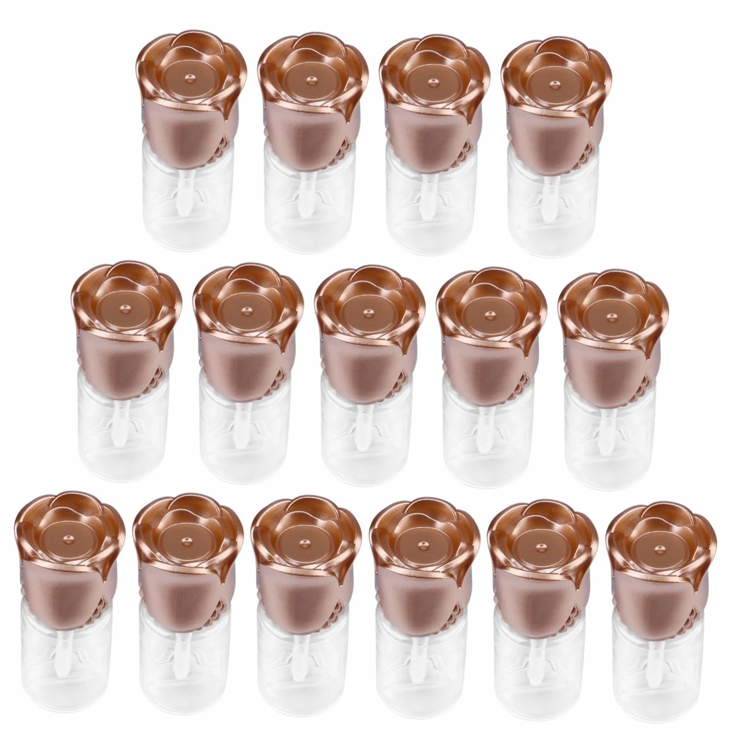15pcs Rose Cover Lip Glaze Tube Lipstick Holder Lip Balm Lip Gloss Wand Tubes Clear Stand Lip Bottles Empty Lipstick Bottle Lip Gloss Tubes Lip Tint Cosmetic Container Plastic Red