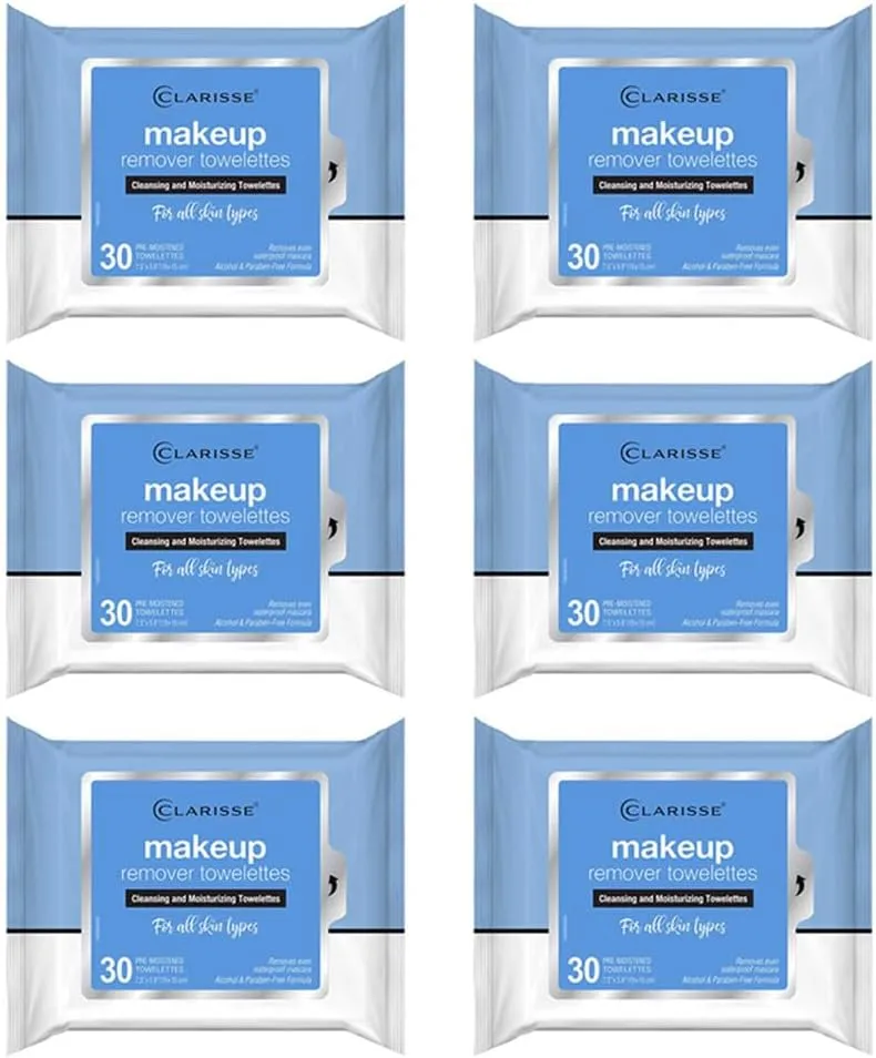 180ct Makeup Remover Facial Cleaning Wipes Cleansing Towelette Clean Moisturize Alcohol Paraben Free Formula Face Cleaning Moisturizing Pre-Moistened Ultra Soft Facial Gentle Dirt Oil Eyeshadow