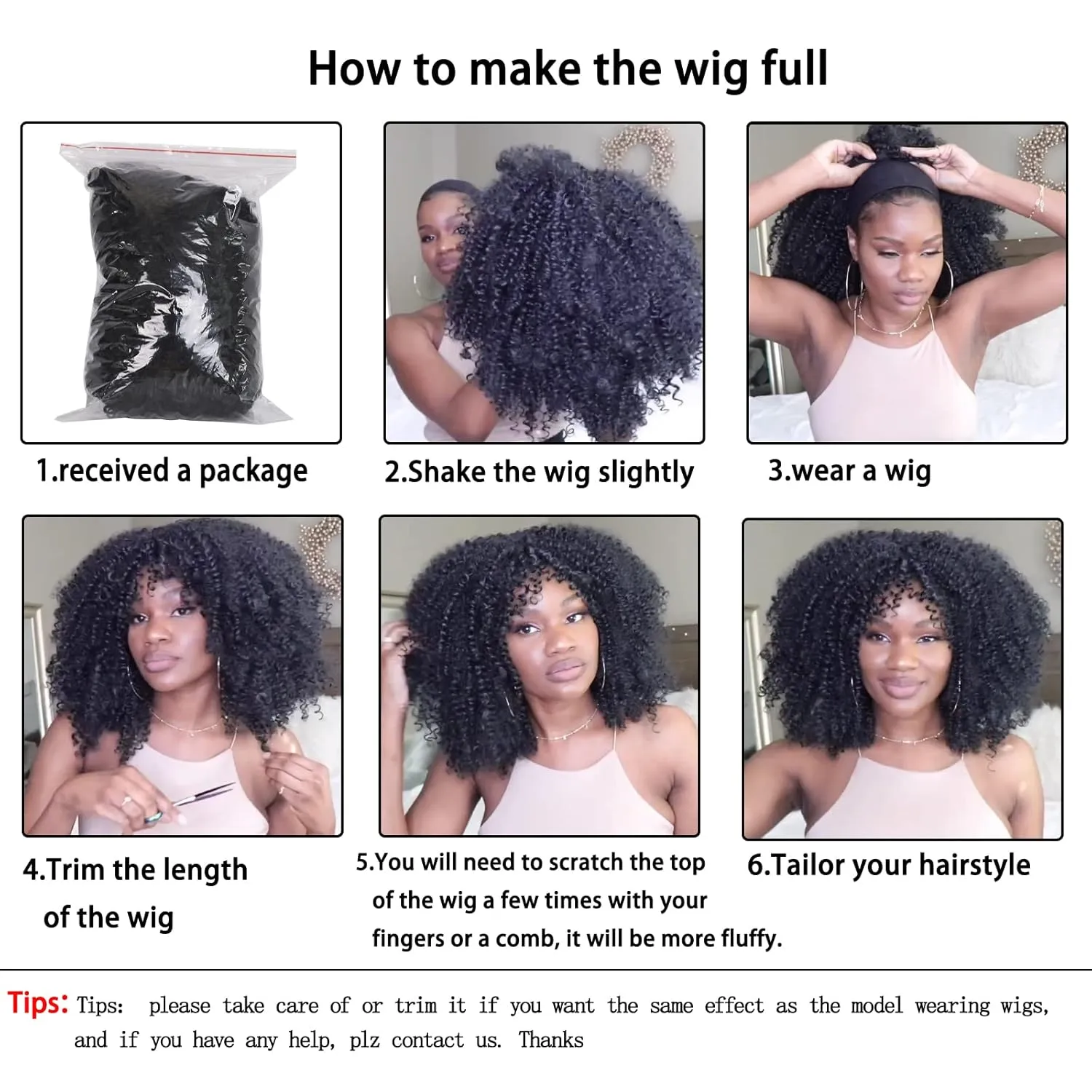 18Inch Long Curly Wig With Bangs for Black Women Afro Bomb Kinky Curly Wig Fluffy and Soft Synthetic Hair（Black）