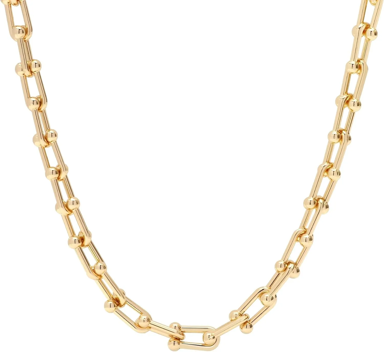 18K Gold Plated Dainty Cuban Choker Necklace Herringbone Snake Necklace Paperclip Chain Layered Necklaces for Women Jewelry