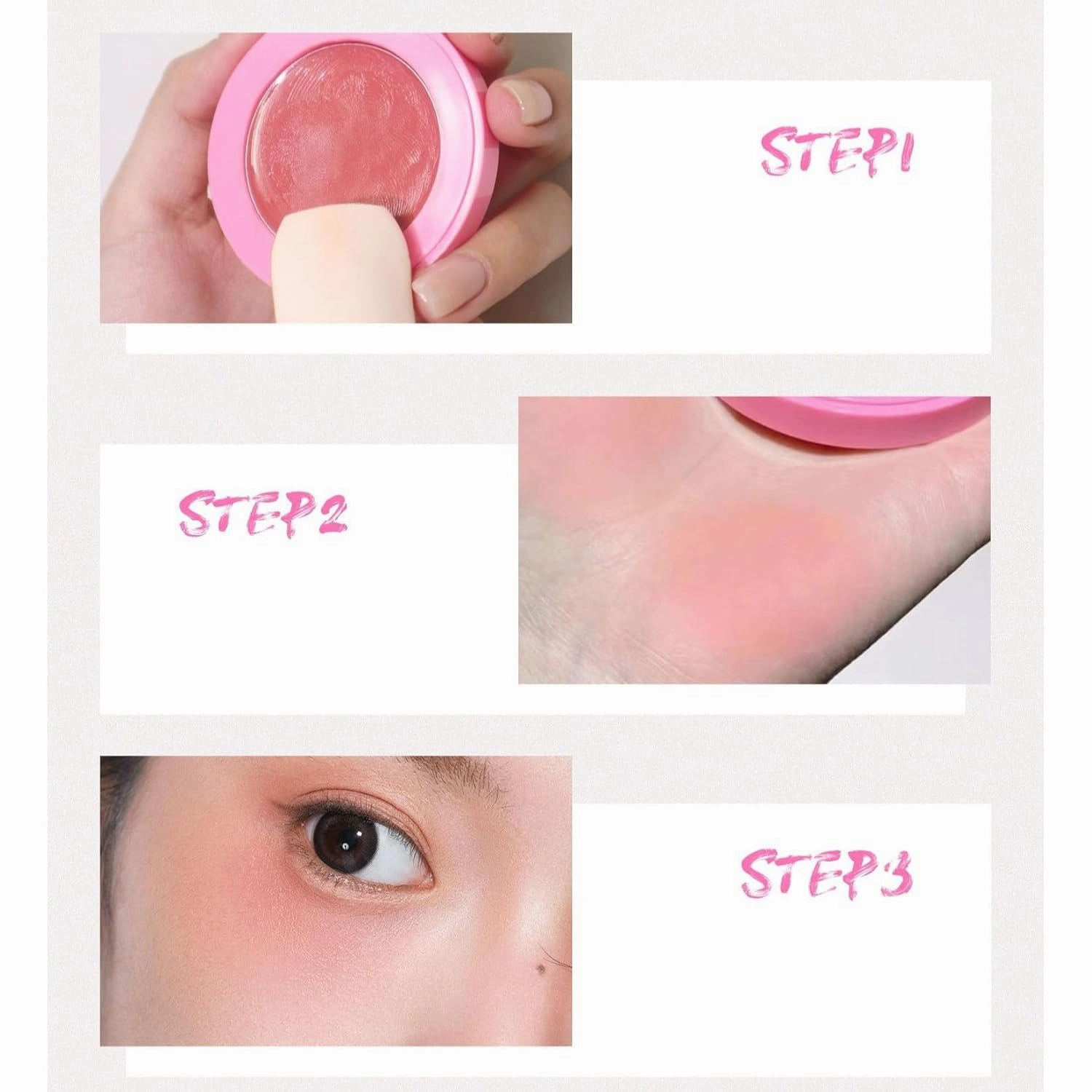 1 PC NEIYOU Multi Purpose Cream Blush Cushion, Matte Nude Pink Orange Makeup Blusher Balm, Blusher Color (DH07, 3g)