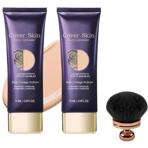 2 Pack All over Complexion Perfector, Body Coverage Perfector, Tattoo Cover up Makeup Waterproof, Body Makeup Brush