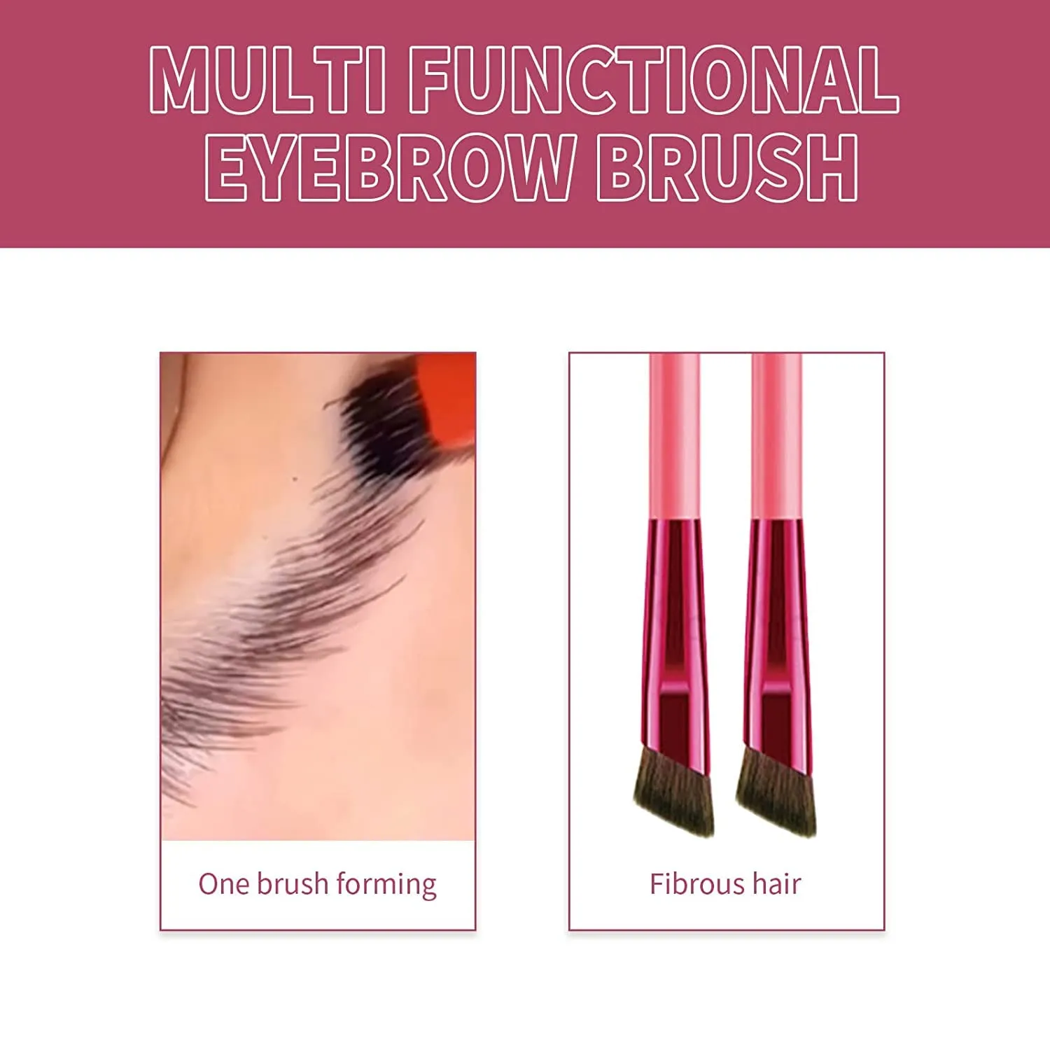 2023 New Amazing Multifunctional Eyebrow Brush - Realistic Eyebrow Brush, Multi Purpose Square Eyebrow Makeup Brush, for Drawing Brows Similar to 3D Natural Real Hair (2 Sets) (Pack of 1)