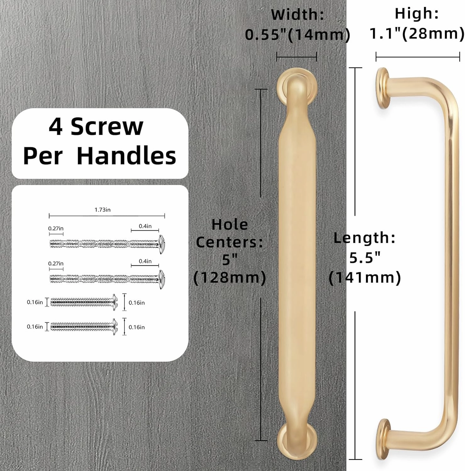 20 Pack Champagne Bronze Cabinet Pulls 5 Inch(128mm) Hole Centers Kitchen Cabinet Handles Zinc Alloy Champagne Drawer Pulls Solid Cabinet Hardware