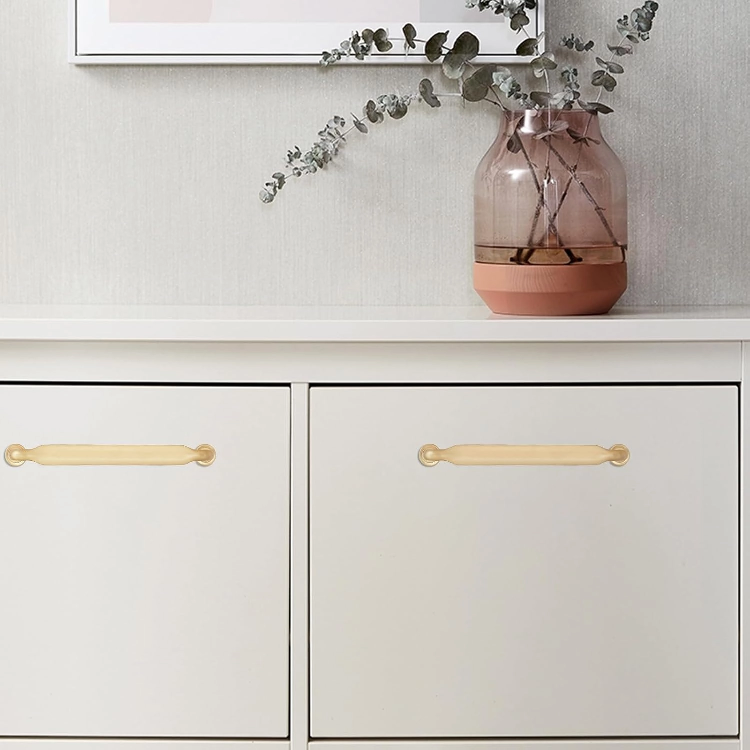 20 Pack Champagne Bronze Cabinet Pulls 5 Inch(128mm) Hole Centers Kitchen Cabinet Handles Zinc Alloy Champagne Drawer Pulls Solid Cabinet Hardware