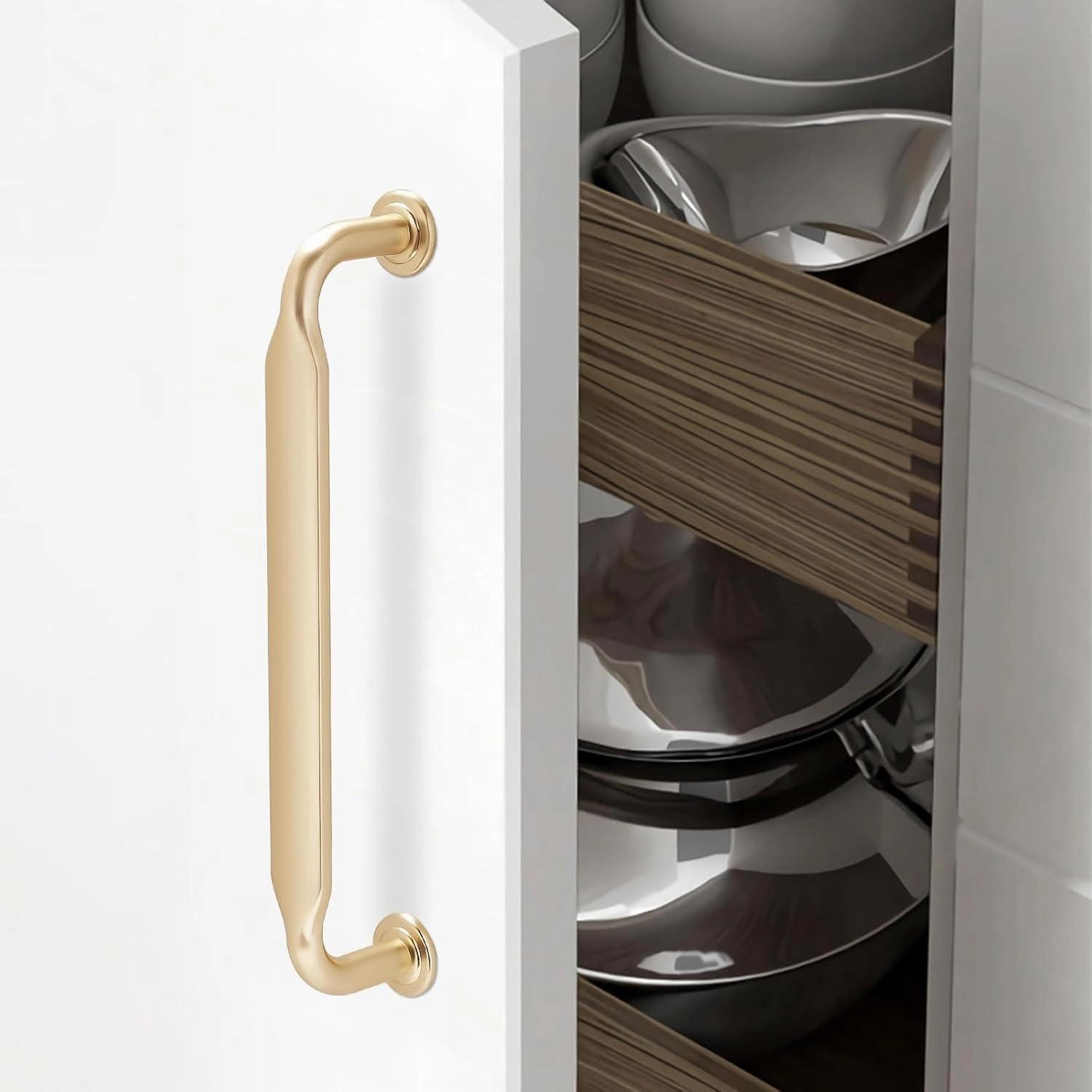 20 Pack Champagne Bronze Cabinet Pulls 5 Inch(128mm) Hole Centers Kitchen Cabinet Handles Zinc Alloy Champagne Drawer Pulls Solid Cabinet Hardware