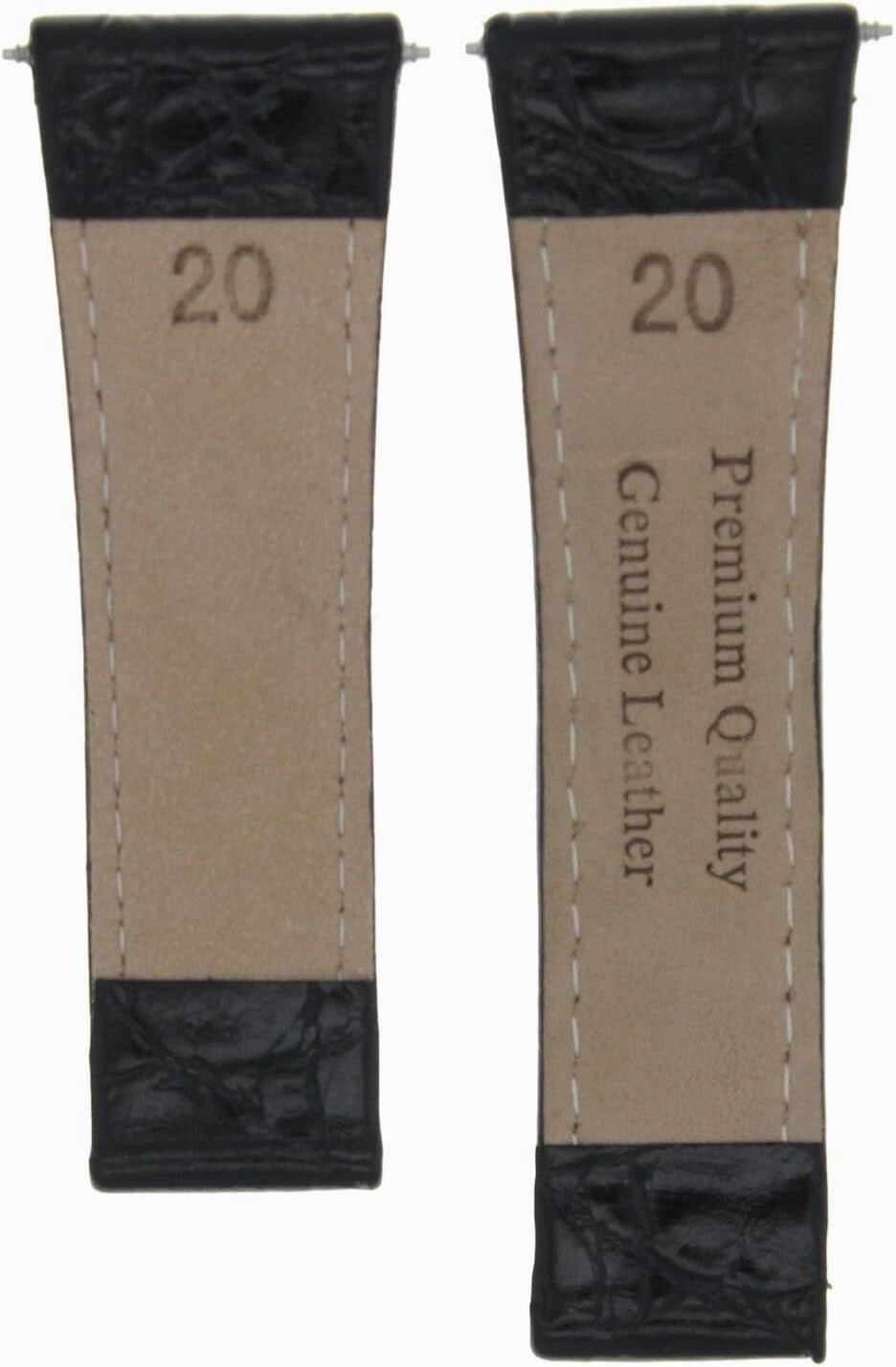 20mm Leather Watch Band Strap Compatible with All Rolex Daytona Models   Gold Buckle