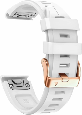 20mm Soft Silicone Strap for Garmin fenix 5S/5S Plus/6S/7S/Instinct 2S/D2, Quick with Rose Gold Buckle Breathable Waterproof Wristband Accessory