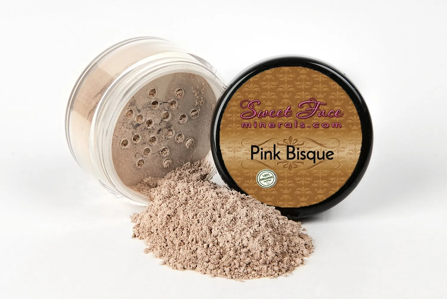 20pc STARTER KIT w/BRUSHES (FAIR 2 & PINK BISQUE) Mineral Makeup Sample Size Set Foundation Blush Veil Eye Shadows