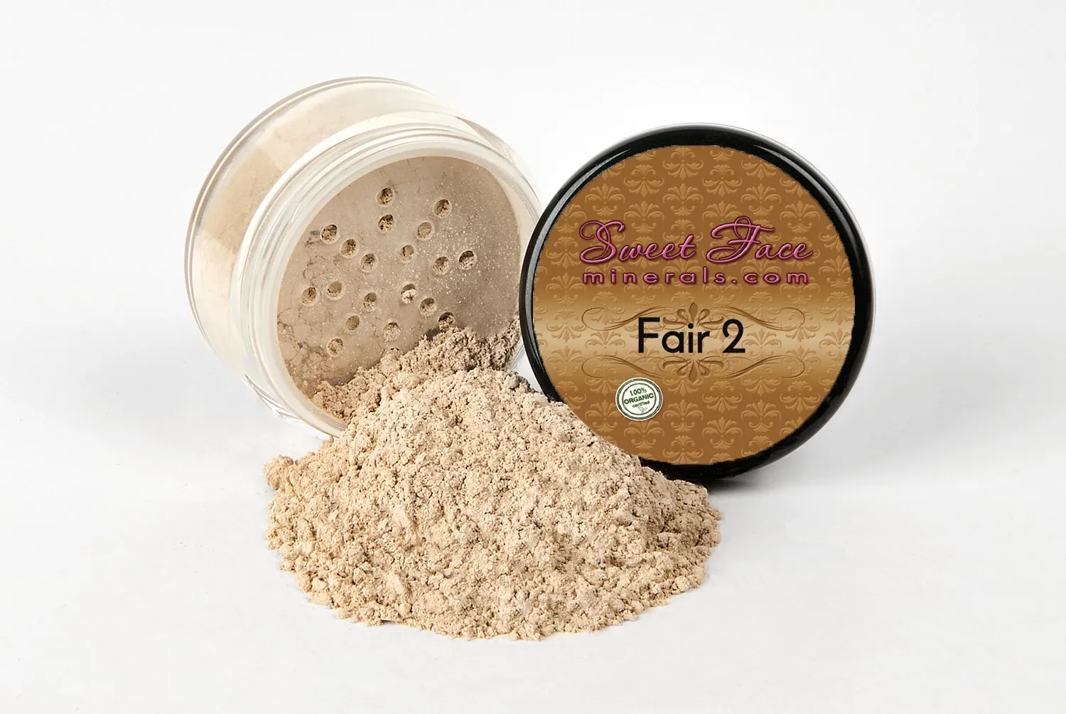 20pc STARTER KIT w/BRUSHES (FAIR 2 & PINK BISQUE) Mineral Makeup Sample Size Set Foundation Blush Veil Eye Shadows