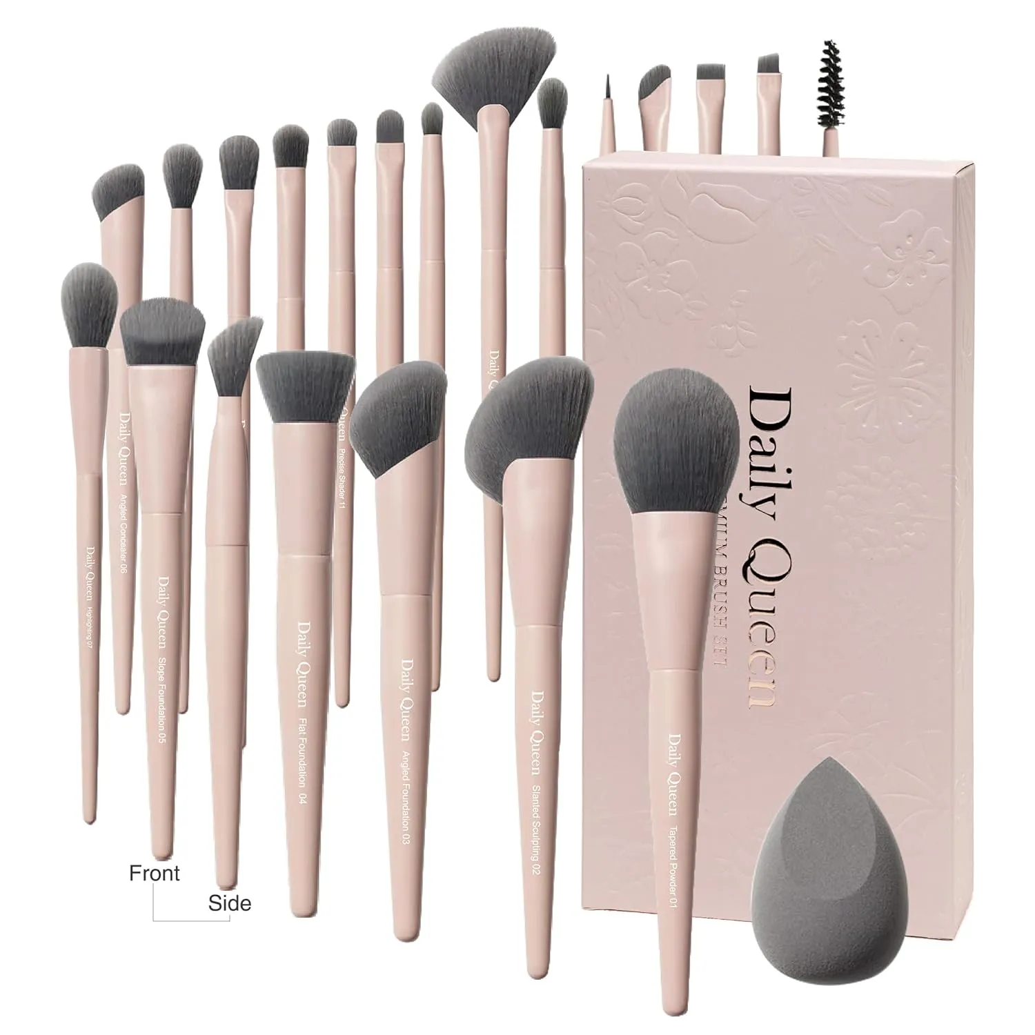 20pcs Pink Essential Makeup Brush Set Professional Powder Concealers Eye shadows Blush Eyeliner Eyebrow Contour Eye blending foundation kit
