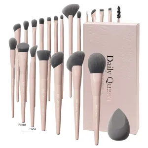 20pcs Pink Essential Makeup Brush Set Professional Powder Concealers Eye shadows Blush Eyeliner Eyebrow Contour Eye blending foundation kit