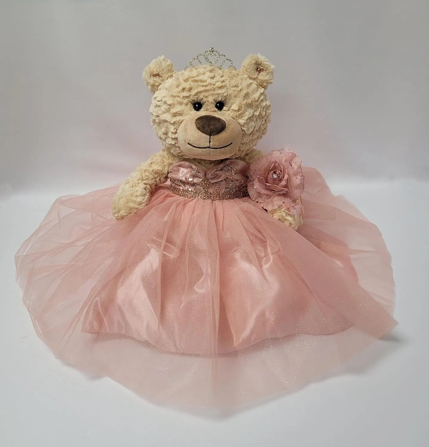 20" Quince Anos Quinceanera Last Doll Teddy Bear with Dress (Centerpiece) ~ B16632-30 (Rose Gold)
