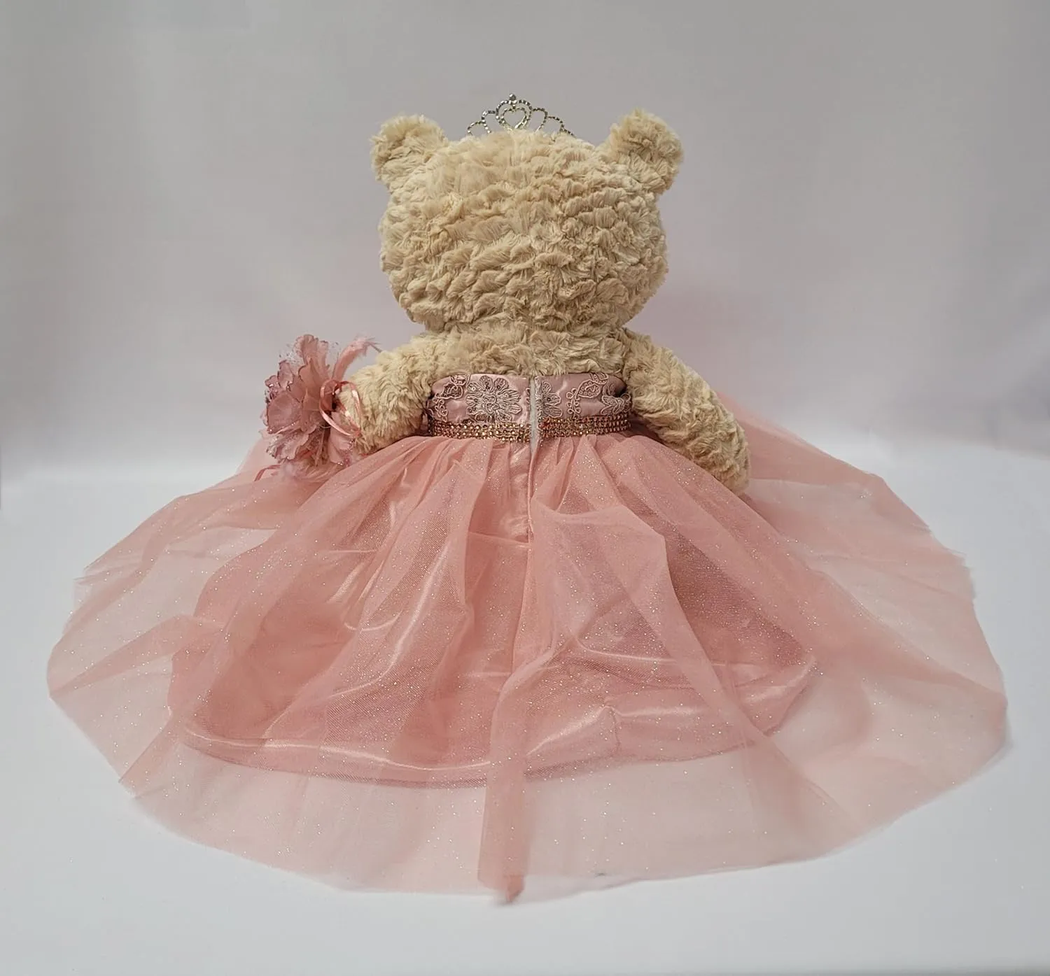 20" Quince Anos Quinceanera Last Doll Teddy Bear with Dress (Centerpiece) ~ B16632-30 (Rose Gold)