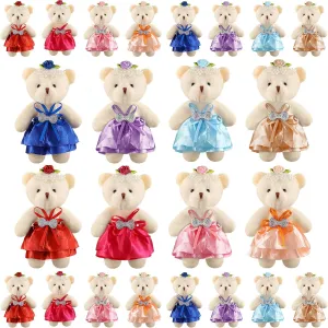 24 Pieces Mini Plush Bear Stuffed, Stuffed Animals Plush Toys Mini Bear for Wedding Birthday Cake Decorations Party Favors Supplies