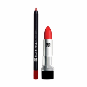 2pc Lip Kit, Lipstick & Lip Liner-Richly Pigmented Intense Matte Lipstick with Longwear One Stroke Application Lip Liner-Cherry Bomb