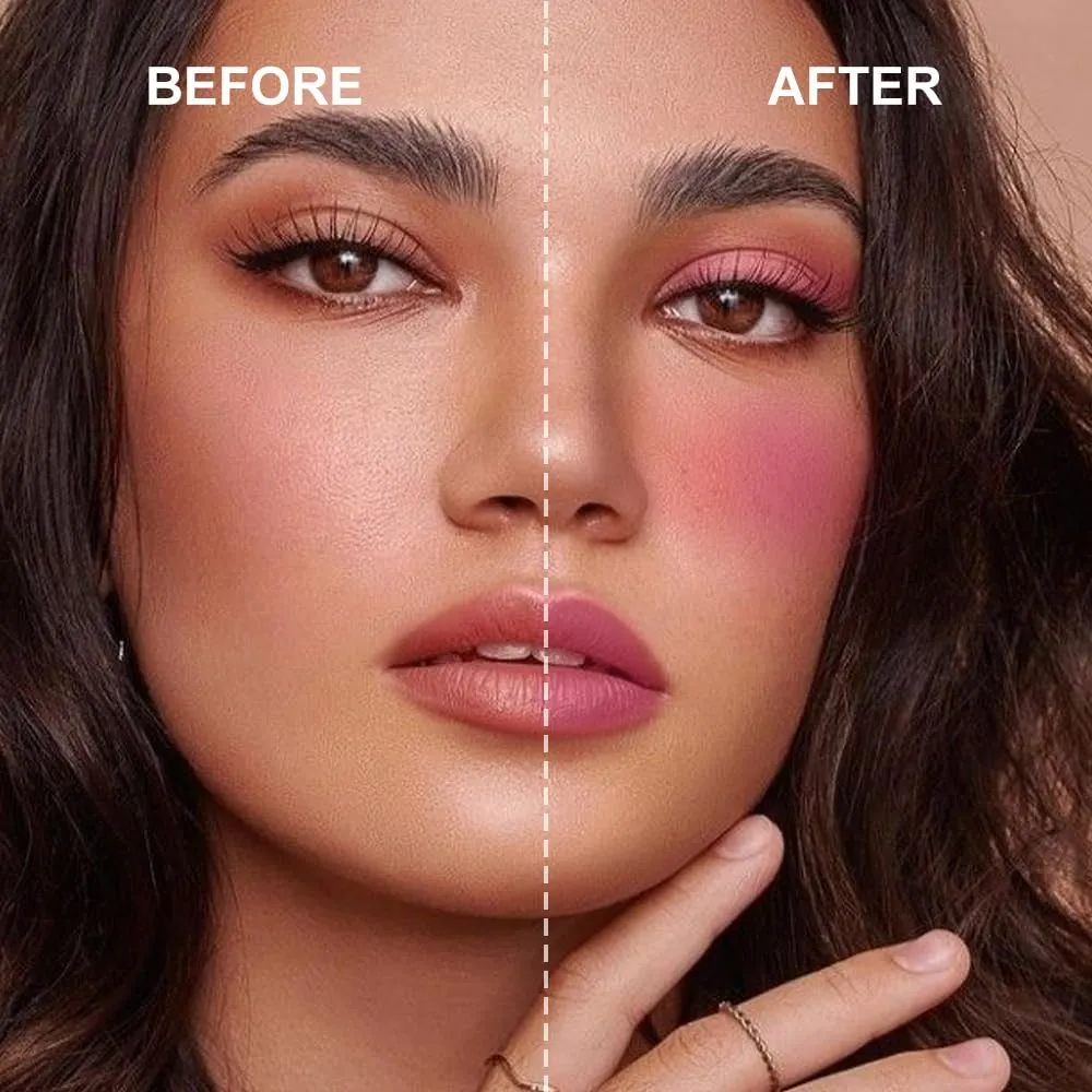 3 Pcs Multi-Use Makeup Cream Blush Stick Set, Unidollss 3-in-1 Buildable Bronzer Blush Stick Set, Hydrating formula, All day wear, Easy Application with a Random Accessory Included(02,04,05)