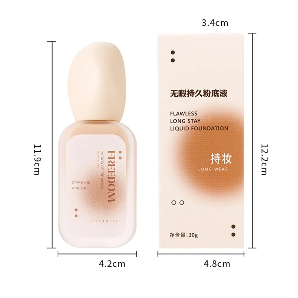 30g Flawless Long Lasting Liquid Foundation,Waterproof Full Coverage Foundation,Oil Control Foundation Providing Long -Lasting Moisturizer (Neutral Skin (Dry skin), 30g)