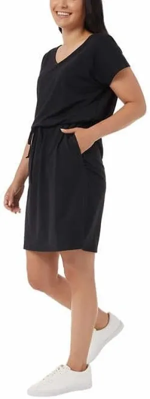 32 Degrees Ladies' Side Pockets, Drop Shoulder, Stretch Comfort, V-Neck, Soft Lux Dress | Black, Large