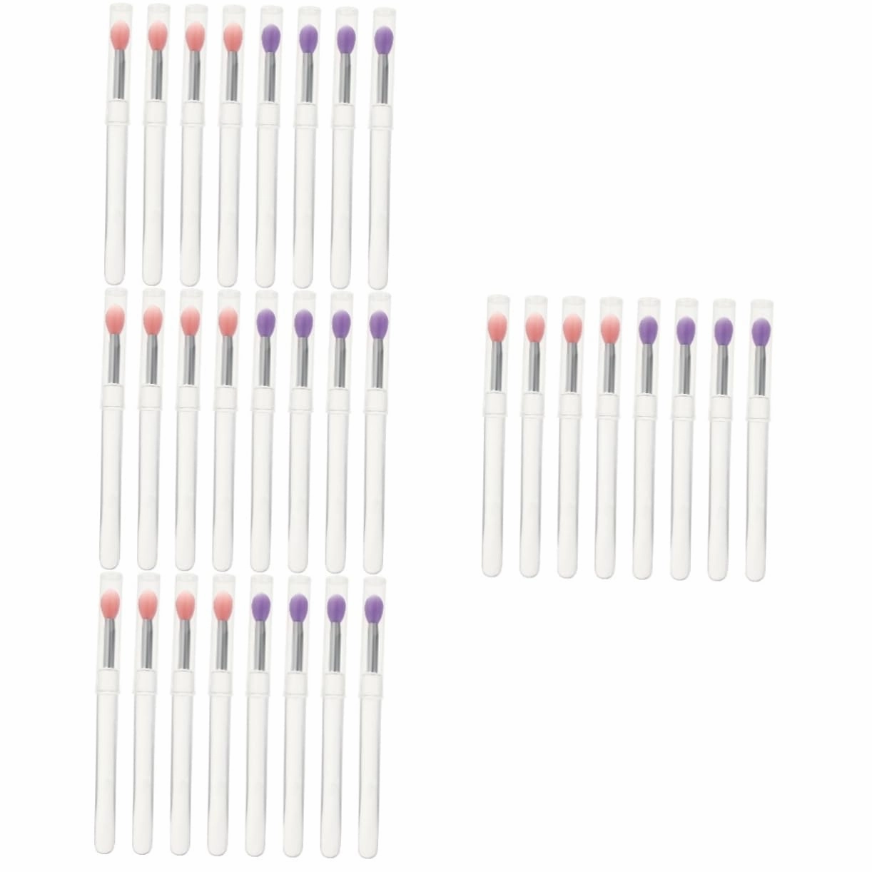 32pcs Lip and Eye Makeup Applicators with Transparent Cover Lightweight Easy to Carry Smooth and Skin-friendly for Precise Lip and Eyeshadow Application