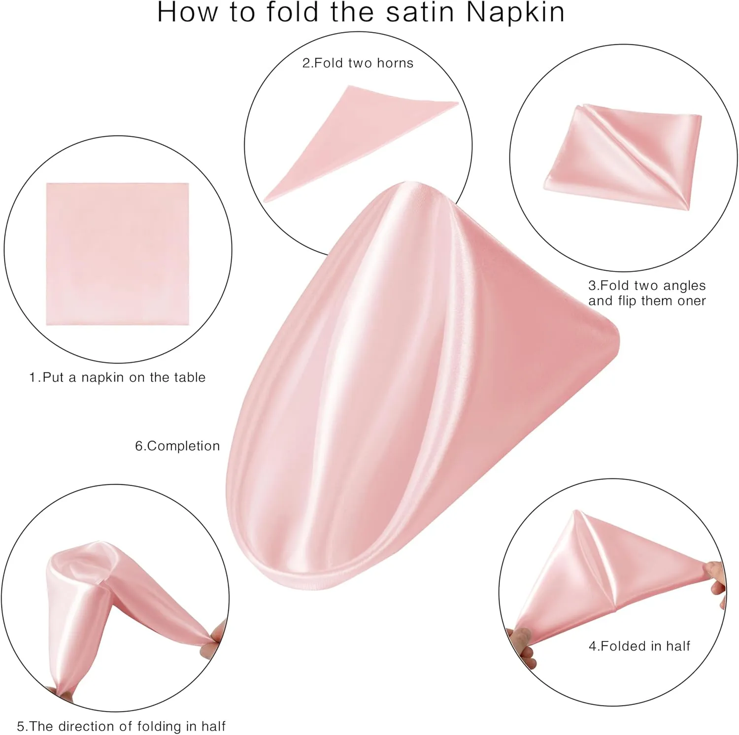 36 Pack Square Satin Dinner Napkins, 16x16 Inches Silky Soft Smooth Table Cloth Napkins for Restaurant Weddings Banquet Party Decoration, Blush Pink