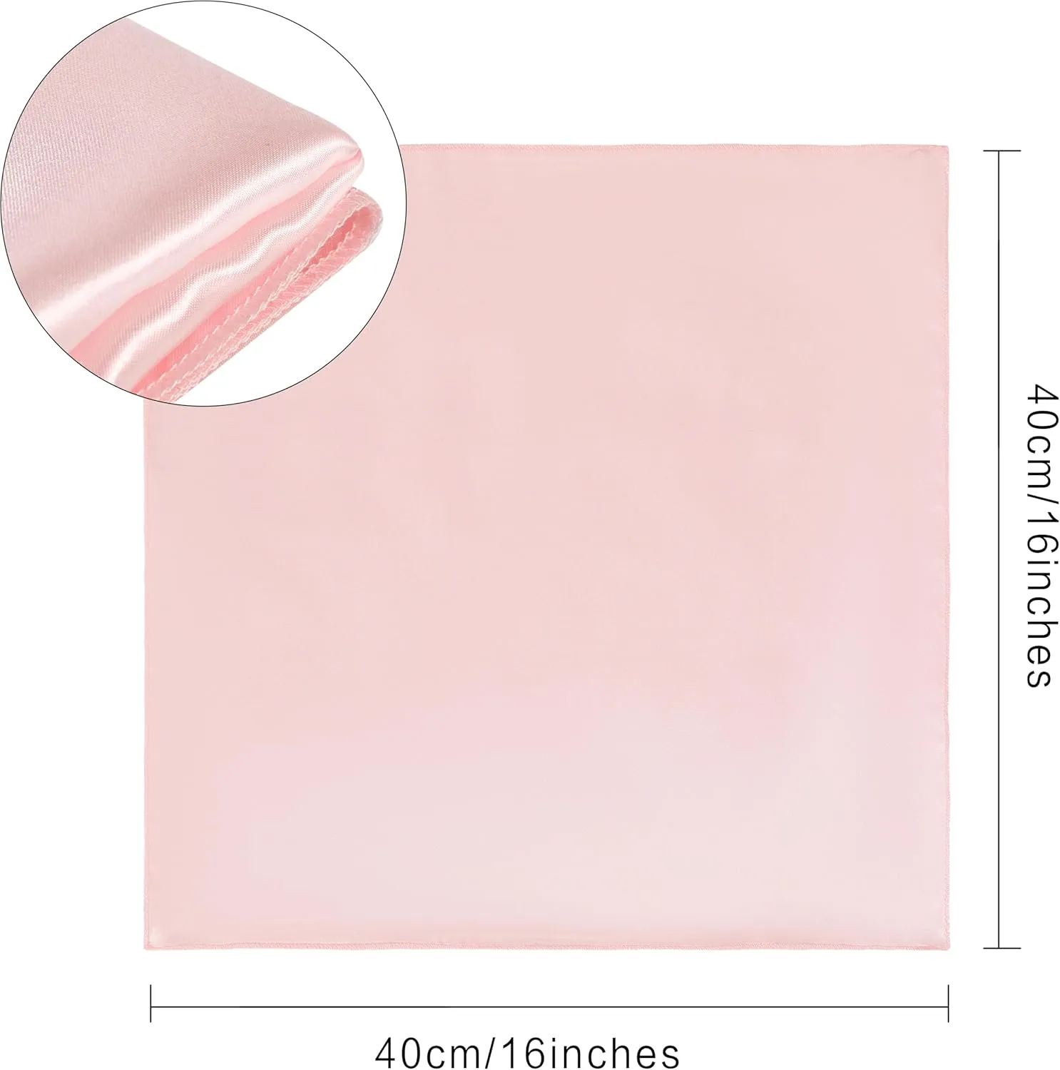 36 Pack Square Satin Dinner Napkins, 16x16 Inches Silky Soft Smooth Table Cloth Napkins for Restaurant Weddings Banquet Party Decoration, Blush Pink
