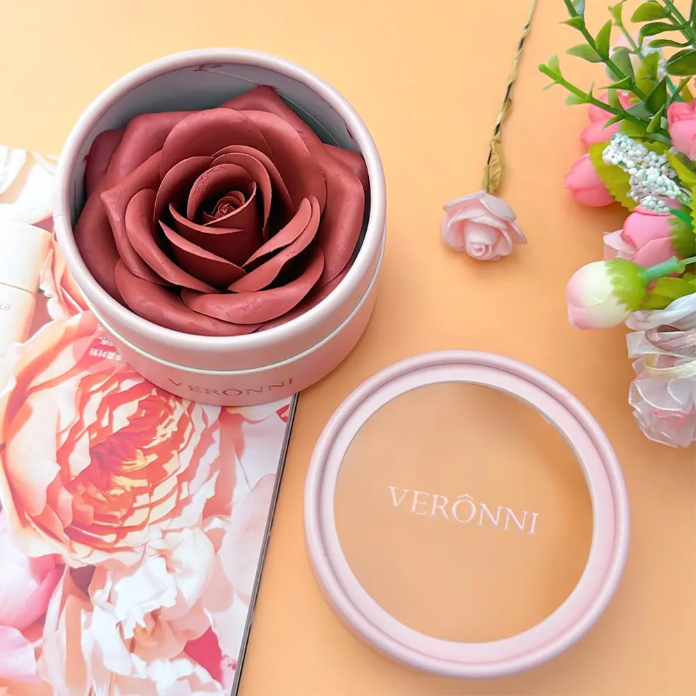 3d Rose Petal Blush, Rose Makeup Flower Petal Blush for Cheeks, Natural Glowing Redness Long Lasting Buildable Color, Contouring and Brightening, Makeup Powder blusher as Festival Gifts