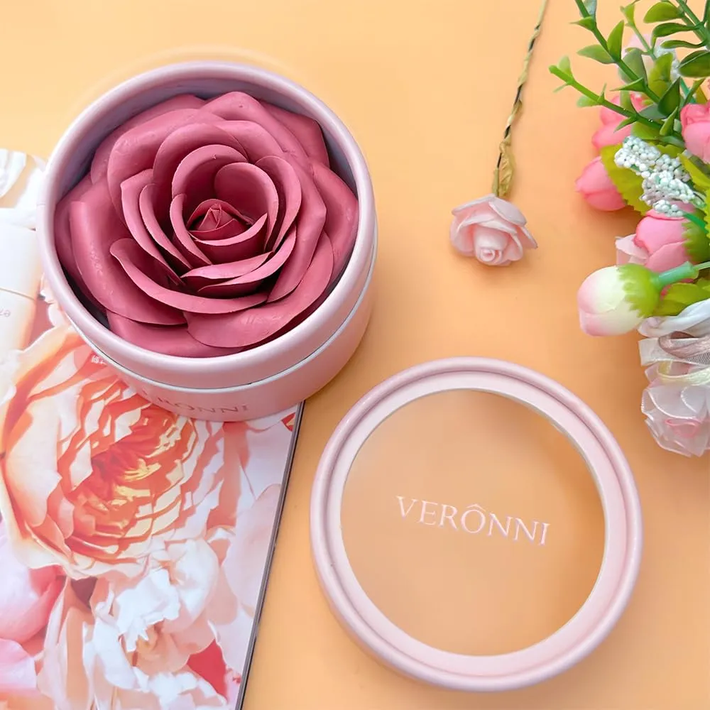 3d Rose Petal Blush, Rose Makeup Flower Petal Blush for Cheeks, Natural Glowing Redness Long Lasting Buildable Color, Contouring and Brightening, Makeup Powder blusher as Festival Gifts